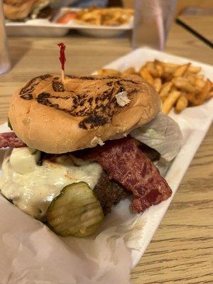 Fire Burger with bacon