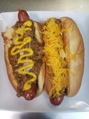 Original Coney Chili, Mustard, Onions Original W. Cheese