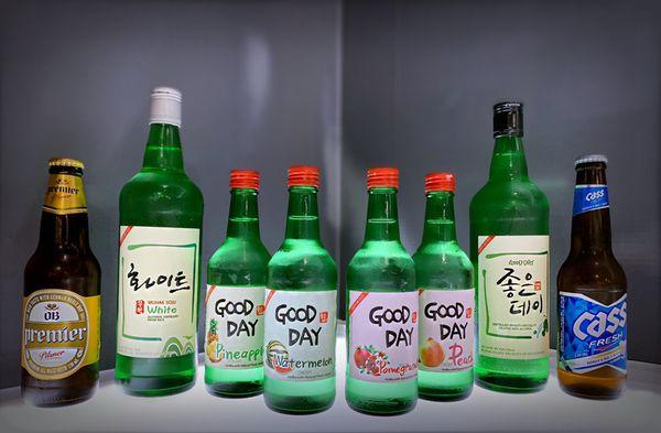 Korean Beer and Flavored Sojus