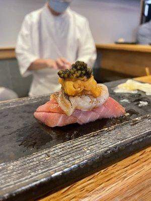 harry special (chu toro, scallop, uni, caviar)