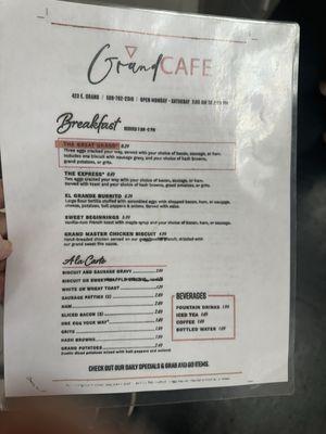 Breakfast Menu