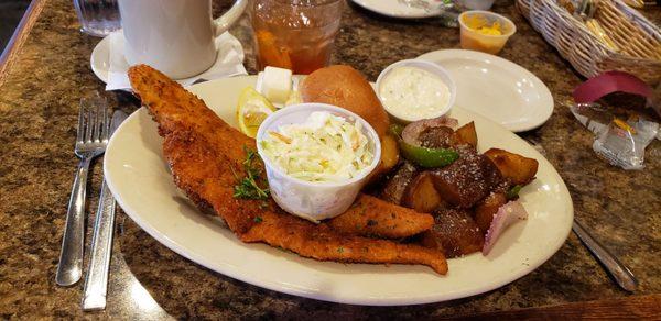 Walleye fish entree.