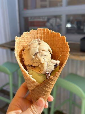 Mint N Chip and Iced Latte in a waffle cone ~ $6.20