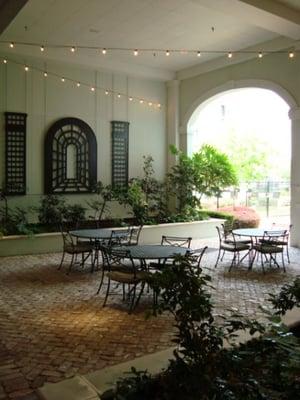 Covered courtyard.