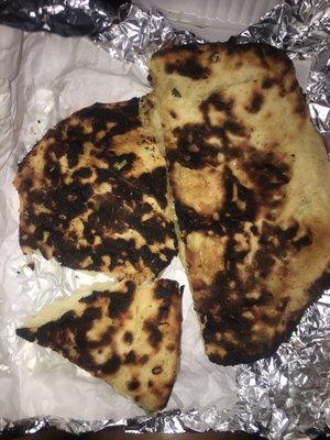 Burnt garlic cheese naan