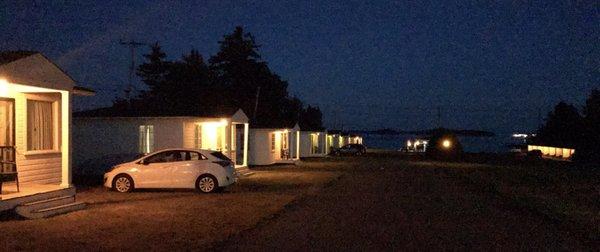 Cottages at night