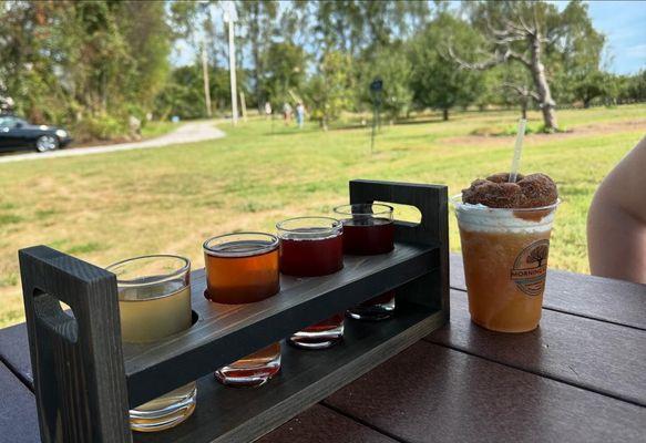 Hard cider flight... all delicious.     Apple cider donut slushie was so perfect