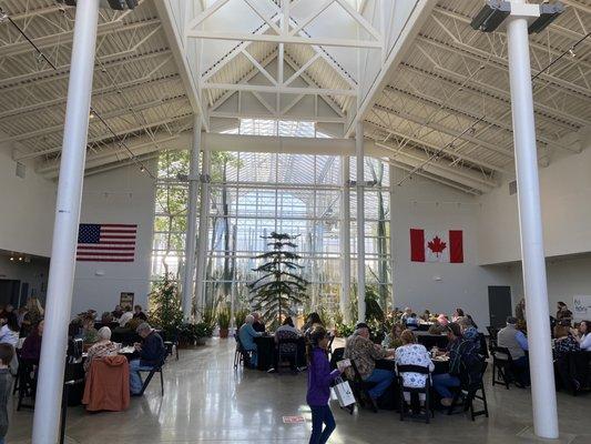 Interior of main building on Mother's Day.