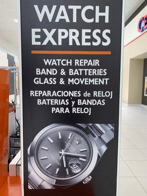 Reparaciones de Reloj, Baterias'y, Bandas, Para Reloj