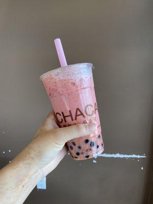 Strawberry Yogurt with Boba