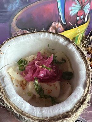 Coconut escolar ceviche