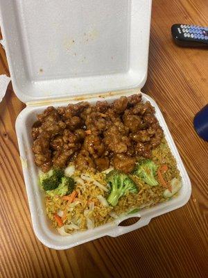 Sesame chicken with veggies