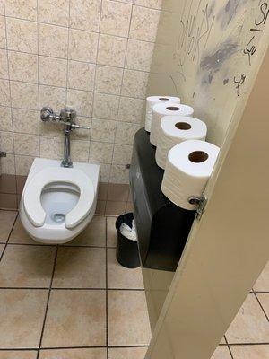 Some lazy employees or management need to get new toilet paper holders