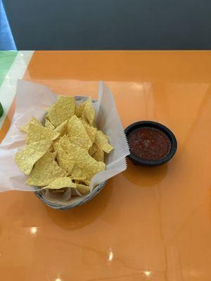 Complimentary chips and salsa