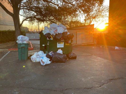 Fourth dumpster. They don't keep up anything around here. They strive for the absolute legal minimum