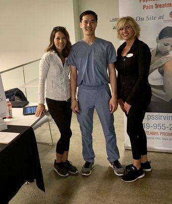 Sharing the healing benefits of acupuncture and chiropractic care with the KTGY employees at their health expo.