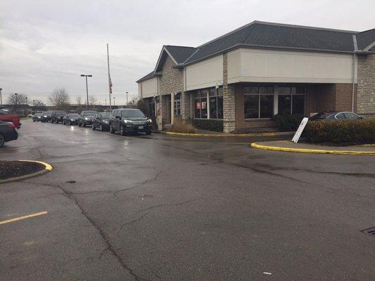 Tim Hortons Drive thru line into the street