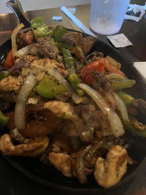 Chicken and beef fajitas combo