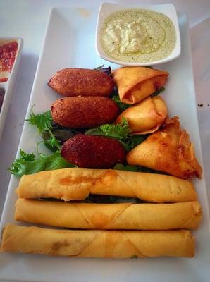 Moroccan Trio: pastel, kubbeh, cigars + spicy tahini