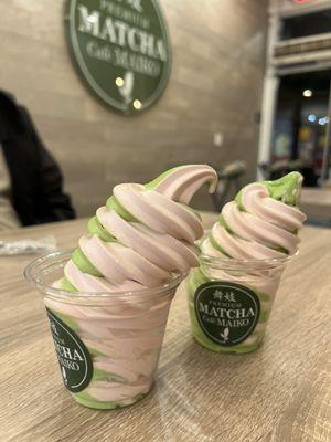 Matcha & strawberry yuzu swirl