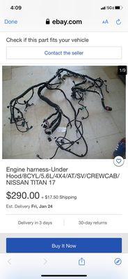 The $2800 harness that Don wanted to charge me for