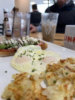 American fries and avocado toast