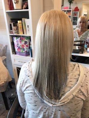 Cathy's blonde over dark...