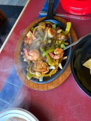 Shrimp fajitas