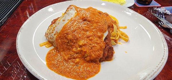 Chicken Parm in vodka sauce