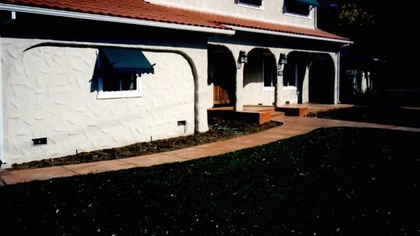 Front porch renovation colored to match roof tiles