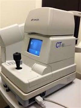 Some of our high-tech equipment for your eye exam. This is an ocular tonometry to help us measure your intraocular pressure.