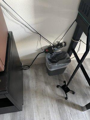 Everything in the room was connected to this power strip.