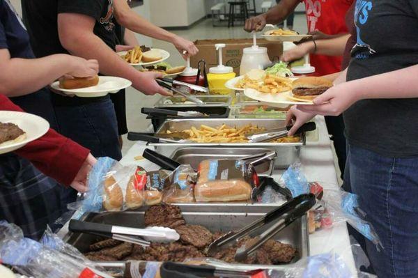 Hamburger and hotdog catering for Texas Early College High School.