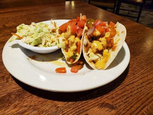 Fish tacos with coleslaw