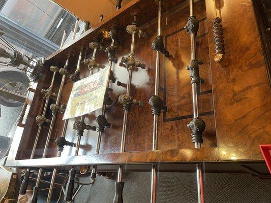 This beautiful handmade Lions-head foosball table was $6000! We were sure not to touch