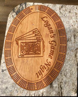 Custom cherry cribbage board