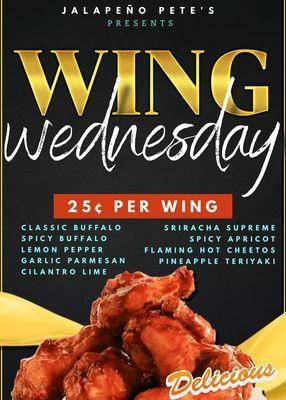 25 Cent Wings Every Wednesday