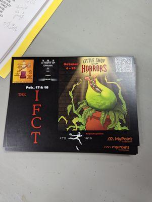 Flyer for IFCT's Little Shop of Horrors, running October 2024