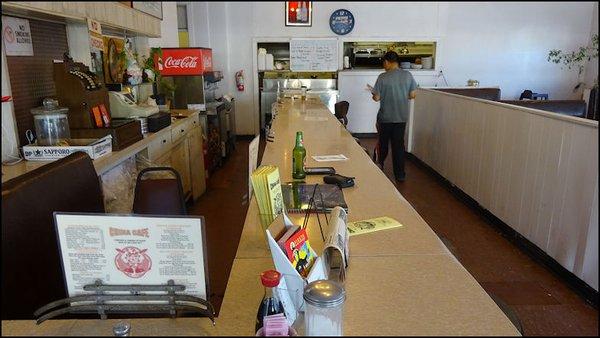 Note the vintage chrome rack that holds the menu... definitely 1960's diner vintage.