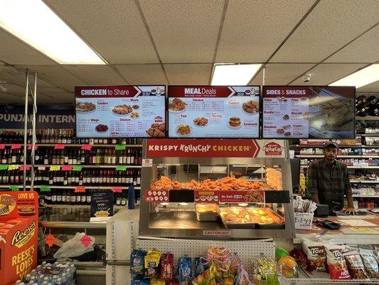 Menu behind the counter