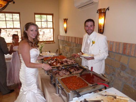 The bride and groom