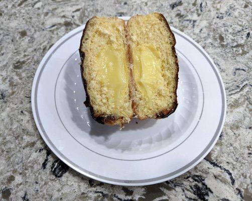 1/12/23 Filled Donut with Vanilla Cream and Chocolate Icing