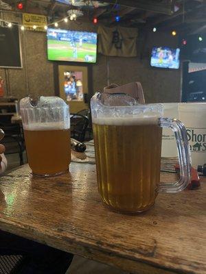 Half pitcher beers available on draft.