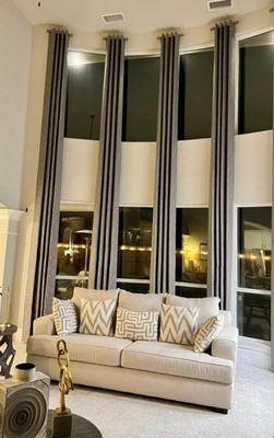 Custom high ceiling drapes