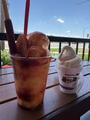 Mango slushie with tajin and Mexican candy