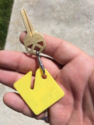 Receiving the keys to my new apartment.