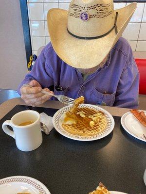 If it makes the old cowboy happy, then it's good!  He even likes the coffee here.