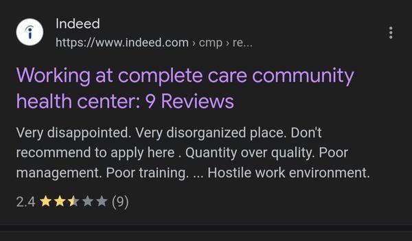 Incomplete incompetent for patients, a horrible place to work ... OH MY!