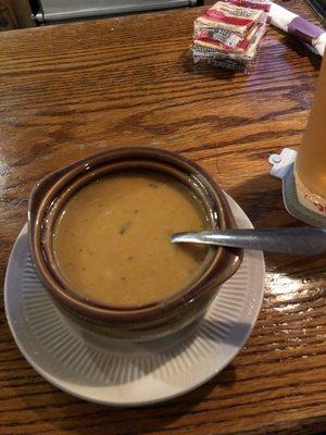 Crab bisque was excellent