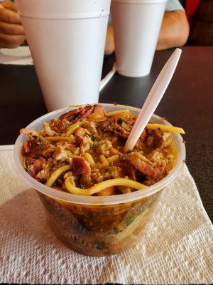 The Tejano Bowl ... fideo, beans, and brisket.